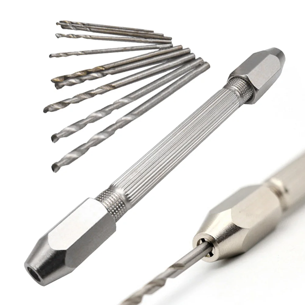 

Double End Pin Vise Hand Chuck + 10 Drill Bit Jewelry Watch Repair Maintain Tool Power Tools Drill Bits Accessories