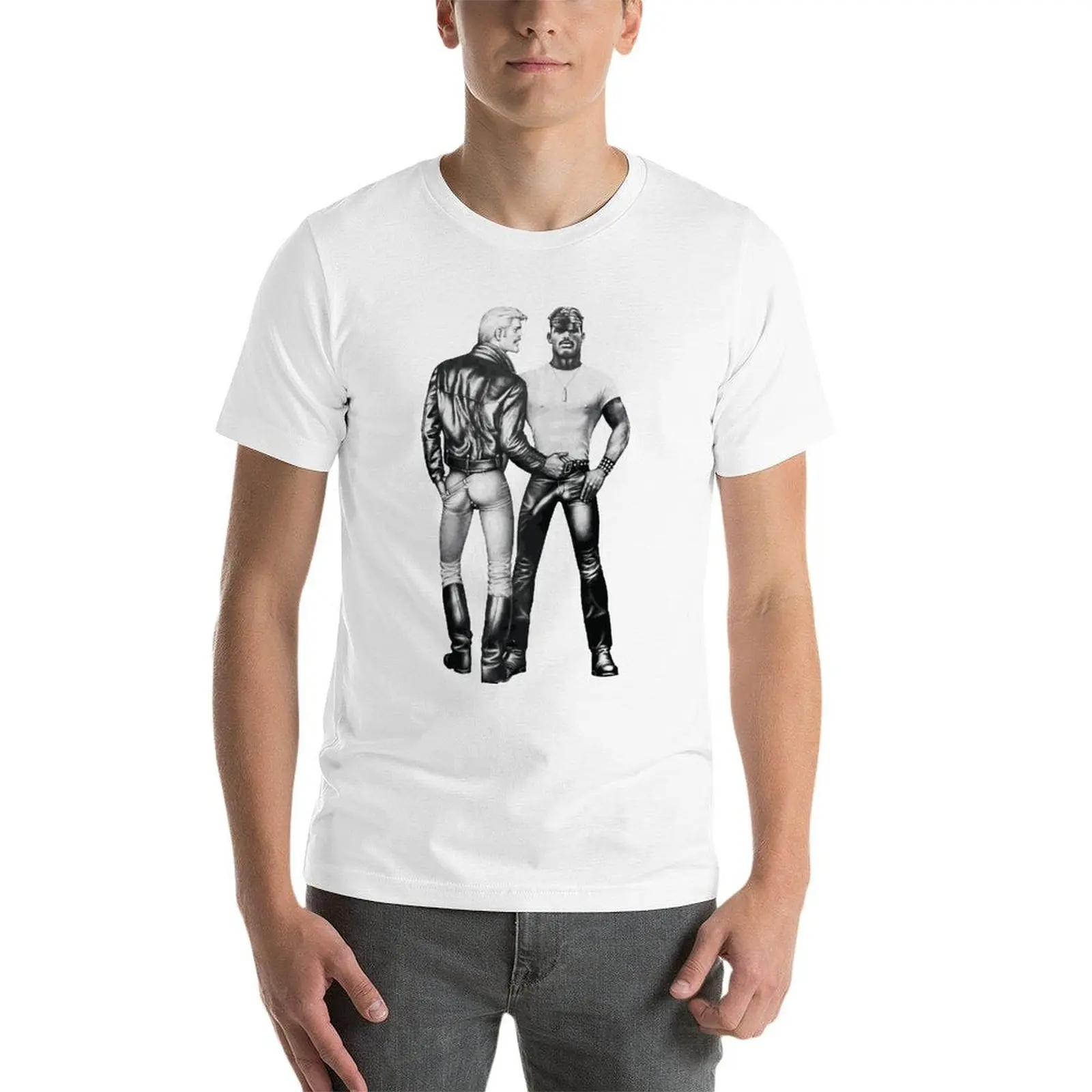 

Gay Cops Tom Of Finland Oversized T-Shirt For Men Clothes Short Sleeve Streetwear Large Size Tops Tee