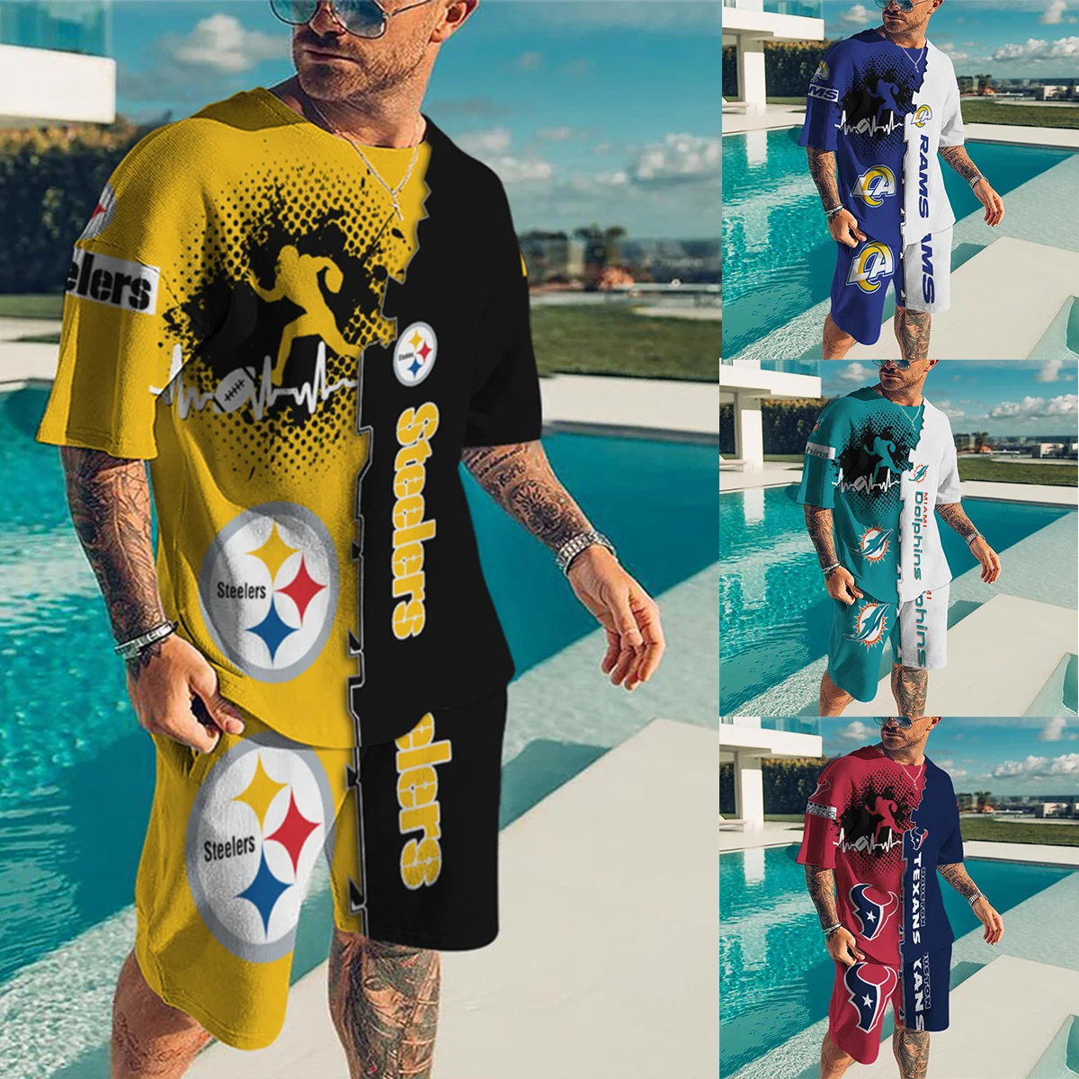 

Лето 2022, футболка для футбольной команды, блузка, костюм, модная футболка с коротким рукавом и 3D-принтом в стиле Харадзюку, спортивный костюм...