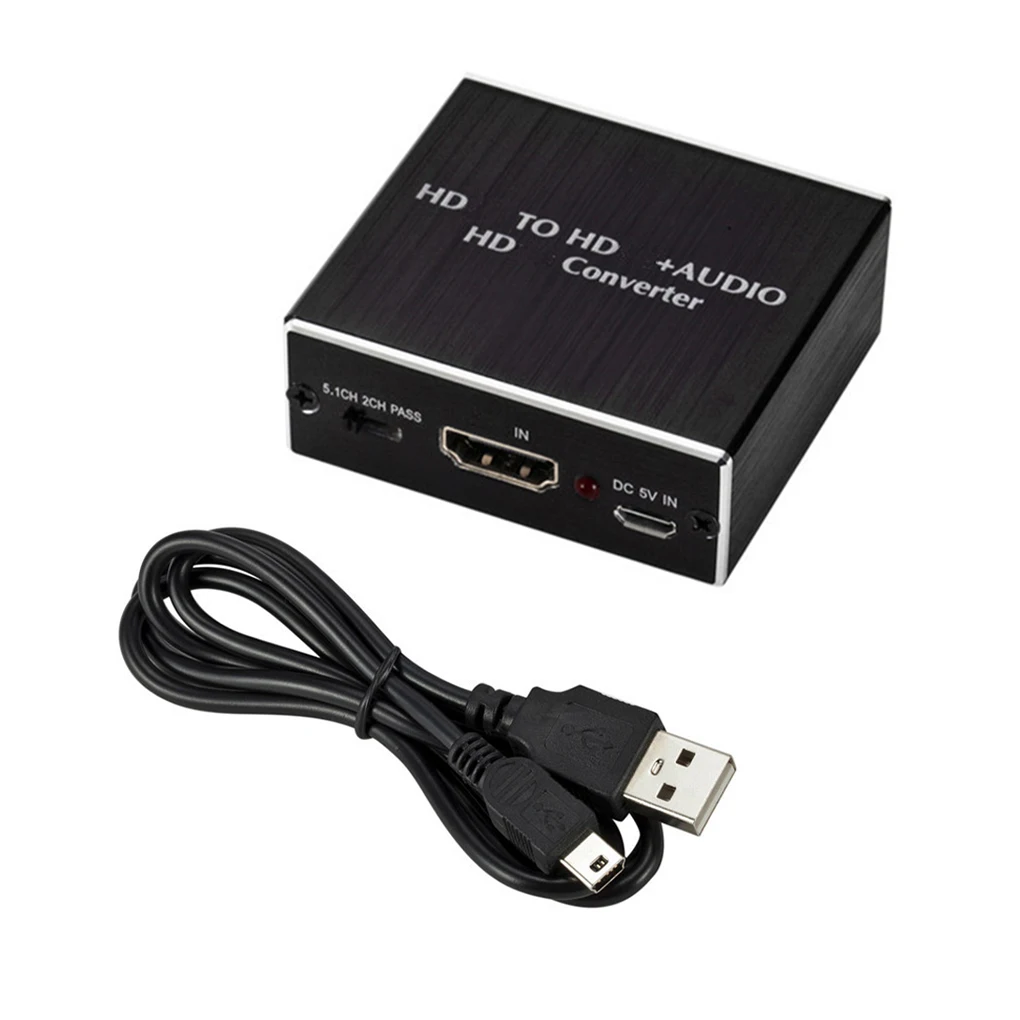 

Audio Extractor HDMI-compatible SPDIF 3 5mm Output Extraction Splitter PASS 2 0CH 5 1CH Improvement Converter Equipment