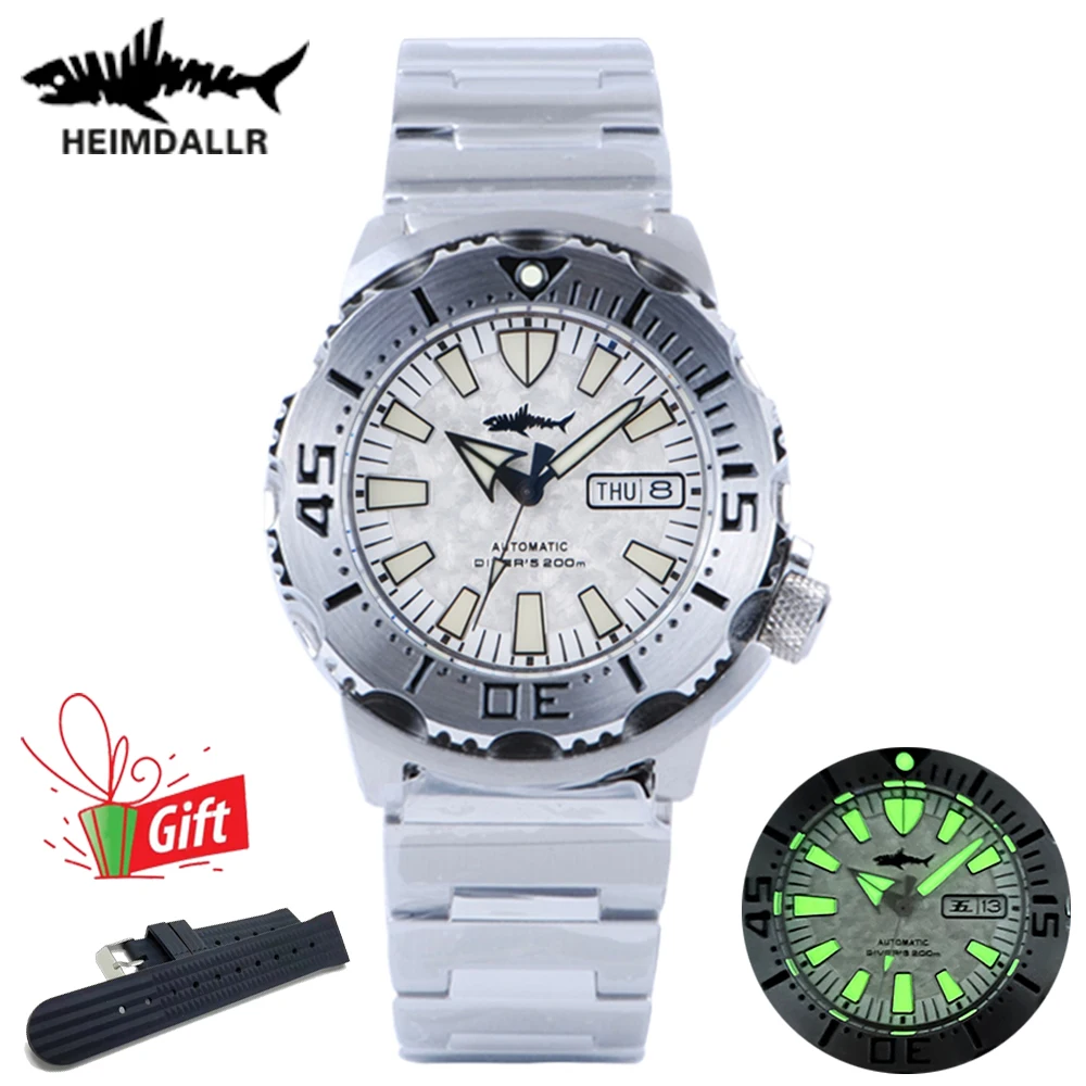 

HEIMDALLR Monster Steel Diver Watch Men's Sapphire Luminous NH36A Automatic Mechanical Wristwatch 200M Water Resistance Watch
