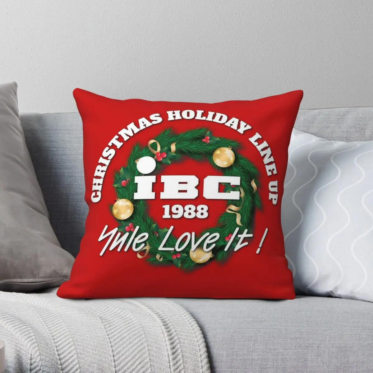 IBC Yule Love It наволочка из полиэстера и льна с бархатным узором декоративная