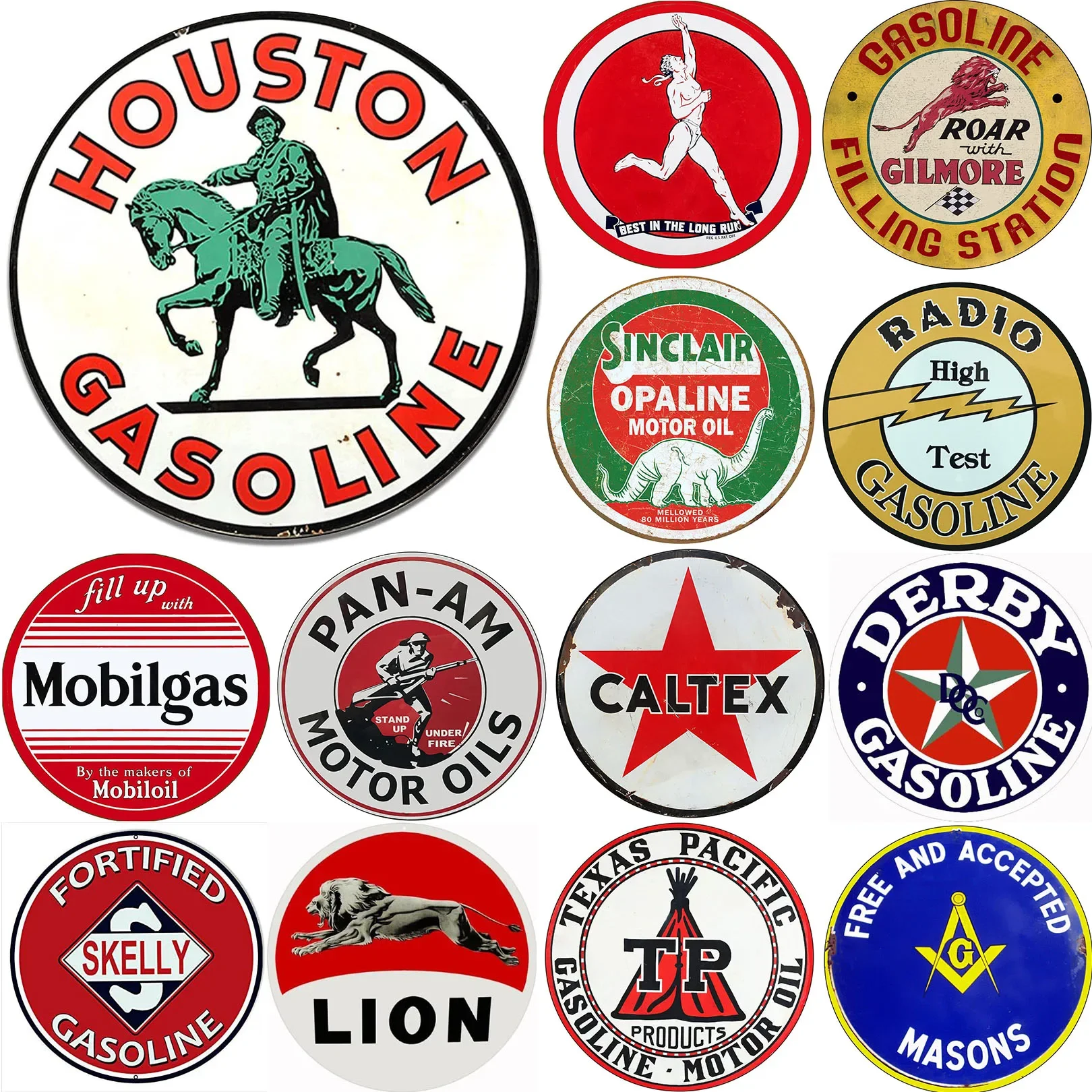 Ретро Gasonline круглые металлические вывески ностальгическая железная