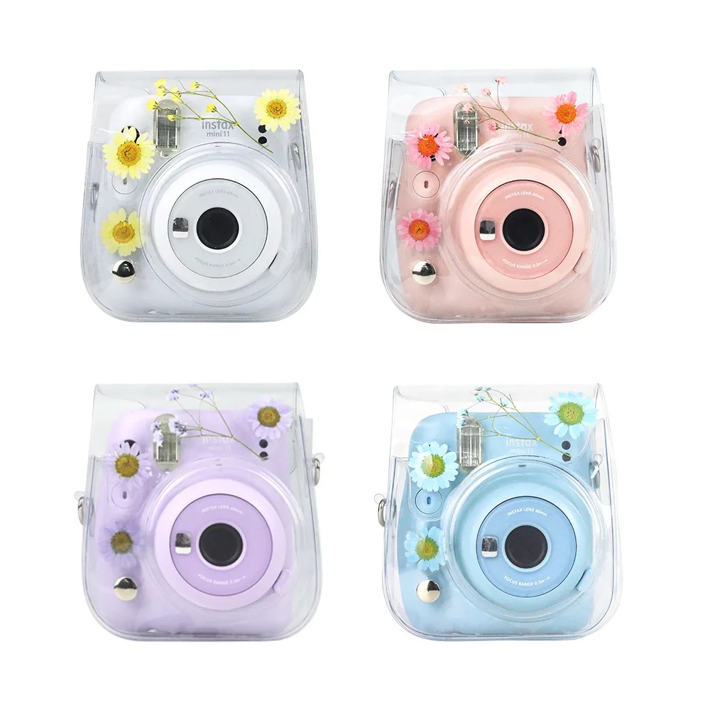 

Transparent Printing Digital Camera Storage Bag For Fujifilm Instax Polaroid Mini11/9/8 Fashion Camera Protective Case Cover