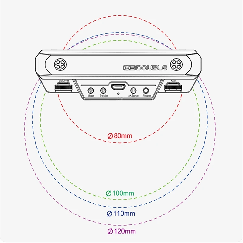Двойной звукосниматель для гитары X0 звукового отверстия с регулировкой