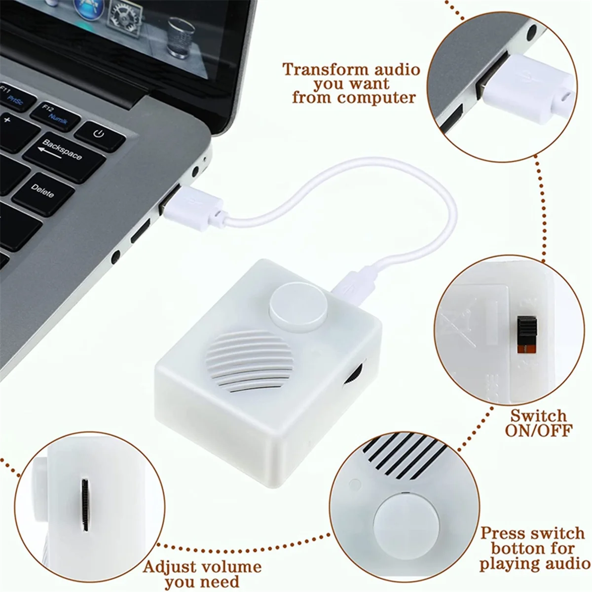 Звуковая коробка 16 м для мягких животных кнопочная звуковая 960 секунд