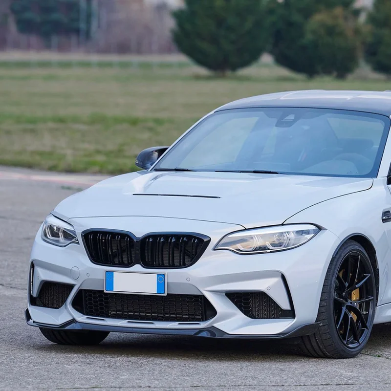 Фото Накладка-спойлер на передний бампер, нижний сплиттер, элемент обвеса для BMW F87 M2 CS Coupe 2016 2017 2018 2019 2020 2021 №5