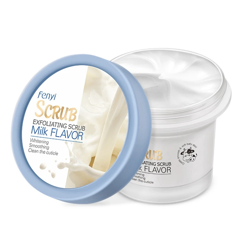 

100g Milk Flavor Exfoliating Body Scrubs Whitening Smoothing Clean Cuticle Soft Fines Pores Shiny Tender