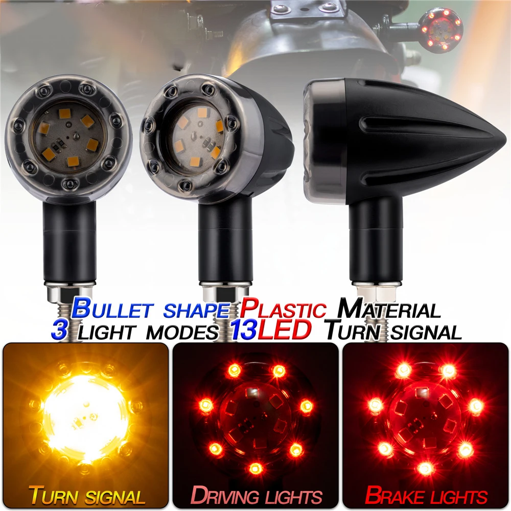 

2 шт., светодиодные лампы для мотоциклов, 12 В, 13 светодиодов