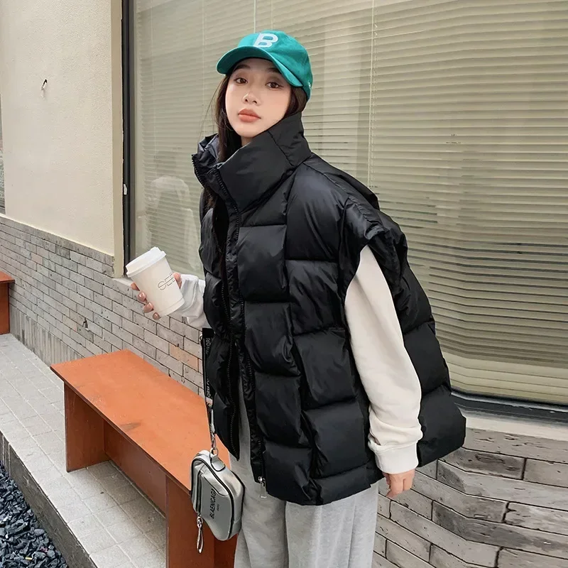 Зимний шикарный теплый хлопковый жилет женский кардиган без рукавов вязаная