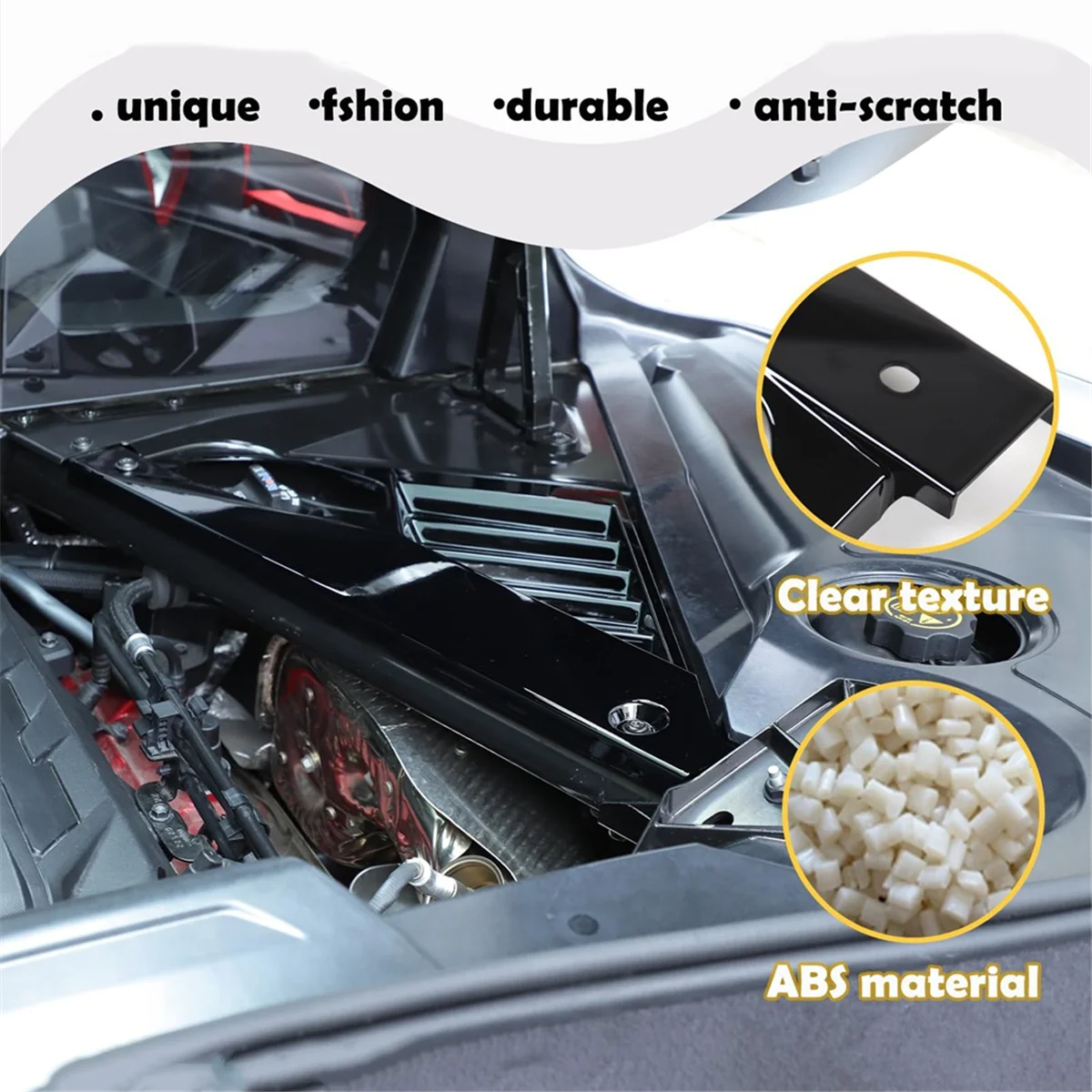 Крышка панели двигателя для Chevrolet Corvette C8 2020-2023 задняя защита Черная