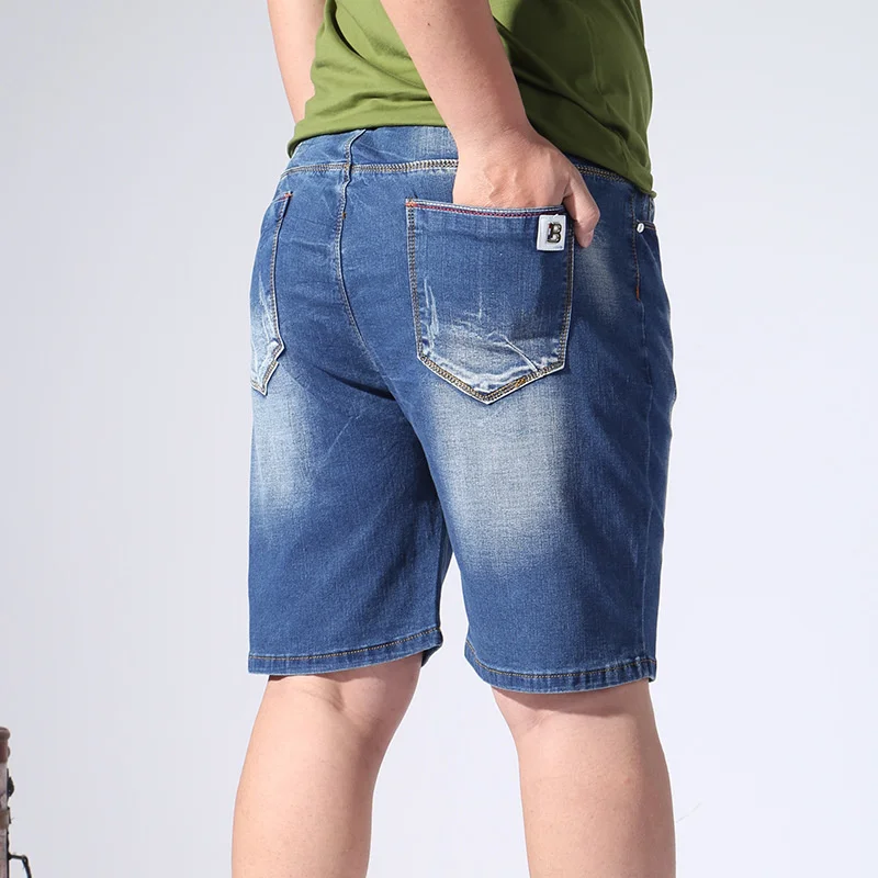 

Extra large size men's denim shorts oversized men's elastic waist knee length summer loose shorts men plus size 9XL 8XL 7XL 6XL