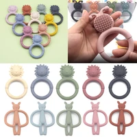 1pc bpa free silicone baby teether new kawaii cartoon rabbit lion nursing teething toy newborn rodent molar chewing accessories
