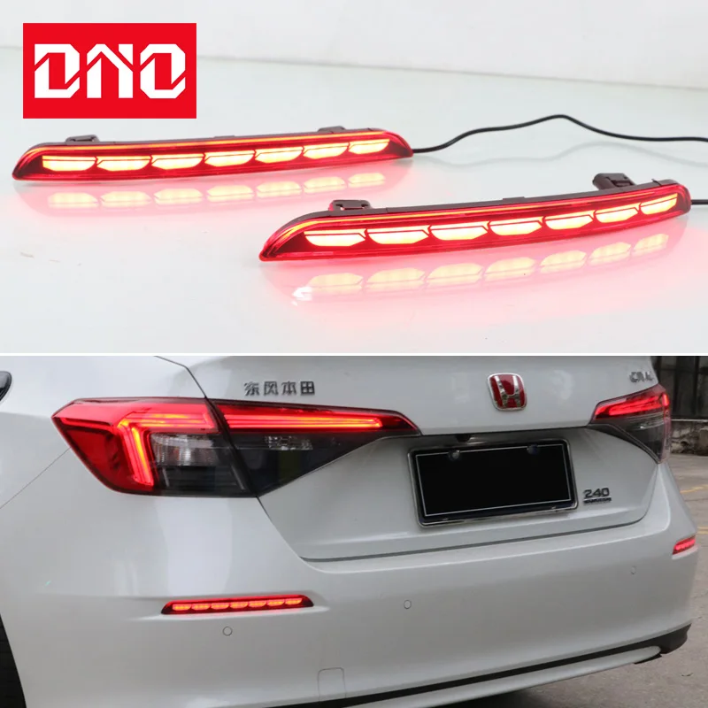 

Car LED Rear Bumper Lamps For Honda Civic Sedan Hatchbact 2021 2022 Fog Lamps Brake Turn Signal Reflector Indicators Taillights