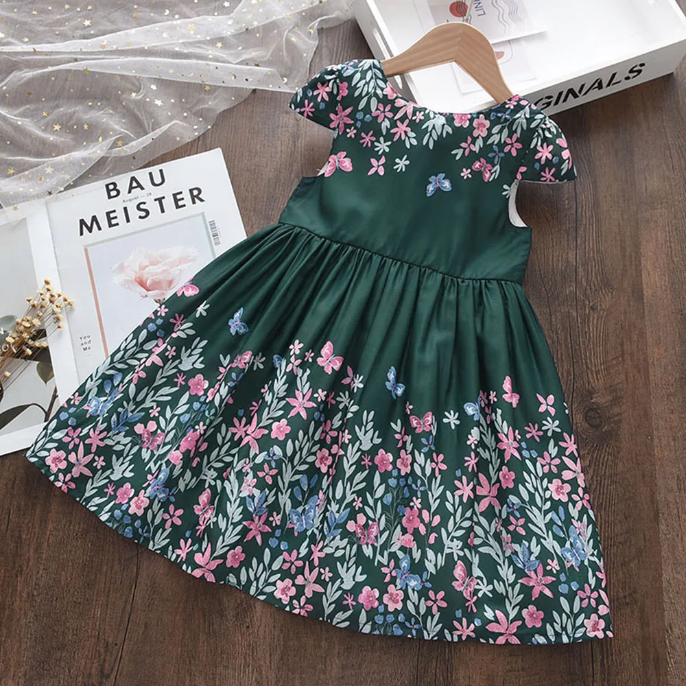Bear Leader Girls Flowers Dresses New Summer Kids Baby Flowers Costumes Children Fashion Sleeveless Vestidos Casual Outfit 3-8Y