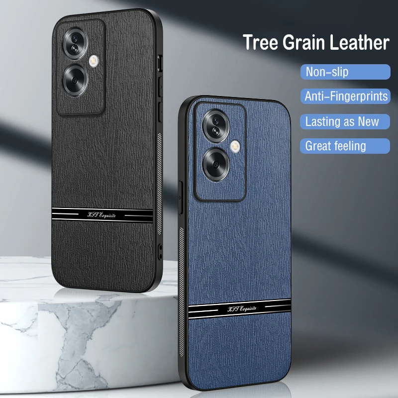 

for Oppo A79 A 79 Phone Case Leather Luxury Splicing Tree Pattern Frosted Soft Edges Hard Shockproof Cute Cover OppoA79 CPH2553