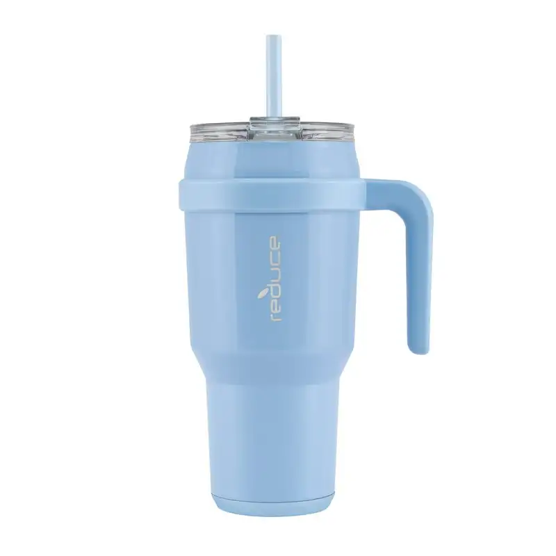 

Insulated Stainless Steel Cold1 40 fl oz. Tumbler Mug with 3 Way Lid, Straw, & Handle - Glacier Opaque Gloss Cups Tumbler with s