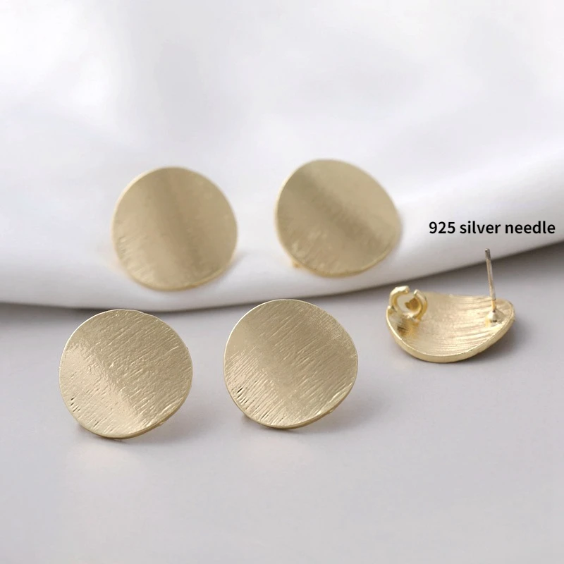 1 Pair 925 Sterling Silver Ear Needle Irregular Smooth Color Retaining Alloy Earring Pendant For DIY Earring Jewelry Accessories