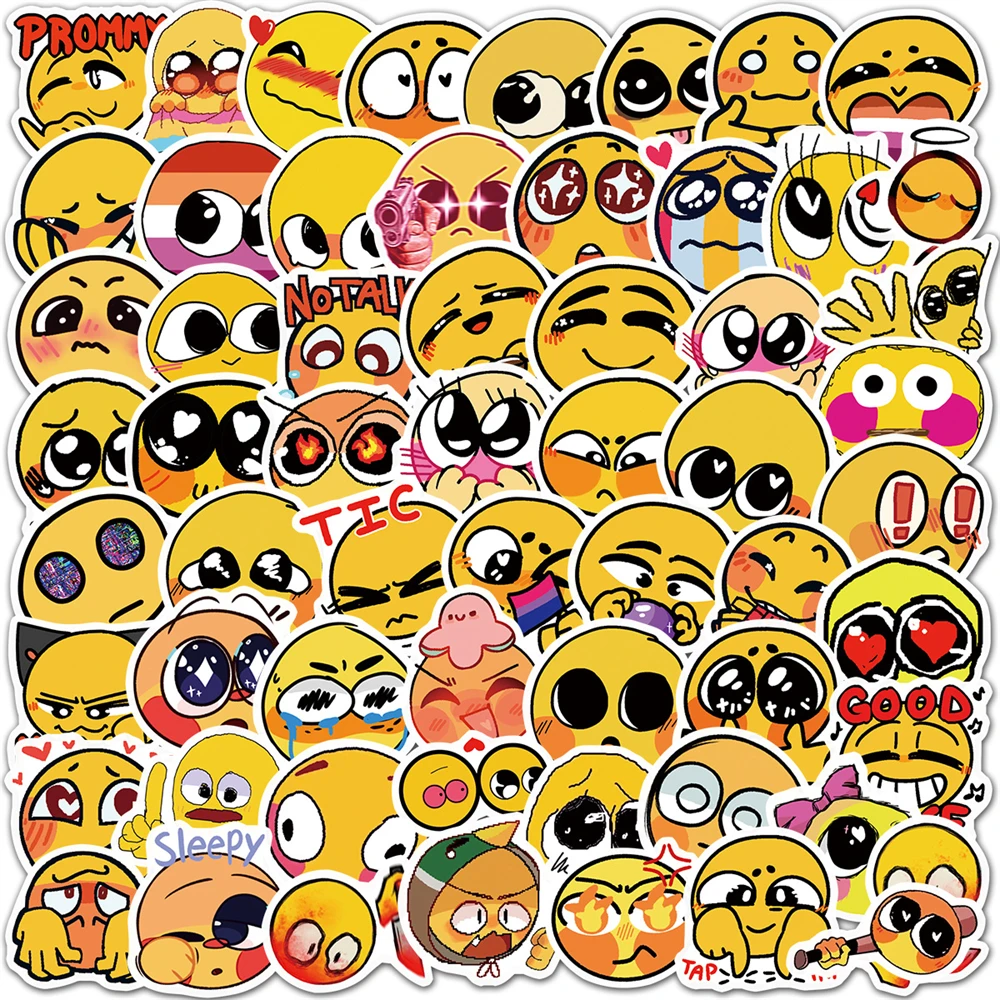 

10/30/50PCS Cartoon Cute Smiley Expression Pack Creative Graffiti Sticker Bike Skateboard Car Helmet Laptop Computer Wholesale