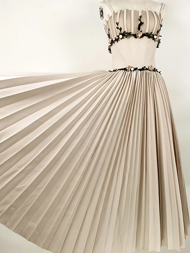 Женское плиссированное платье-кофта DEAT элегантное платье контрастных цветов с