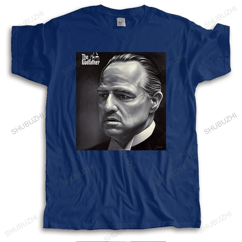 

Men brand t-shirt black new o-neck fahsion tshirt Marlon Brando Drawing the godfather Homme High Quality casual Tee-shirt