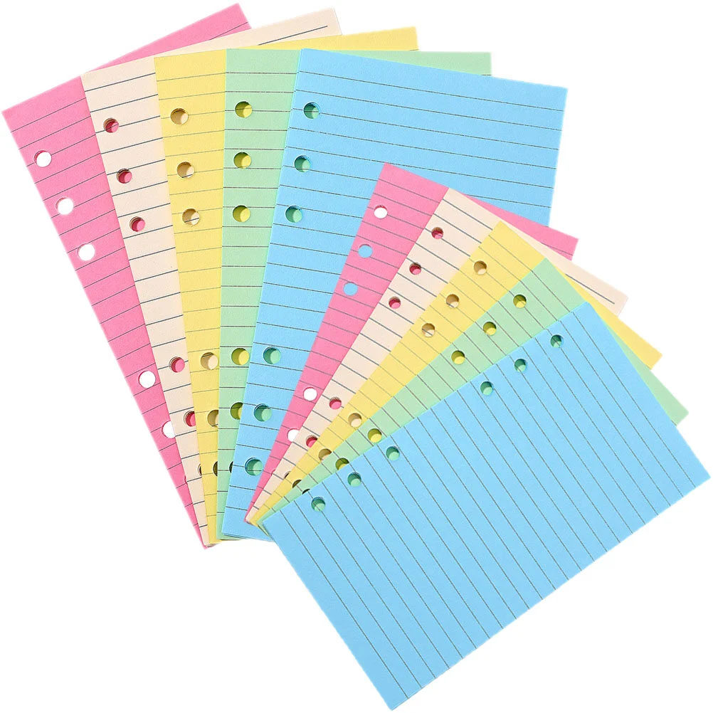 

2 Books Notebook Pages Loose Leaf Paper Filler A5 Refill A6 6-holes Refills Planner Inserts Binder Colored