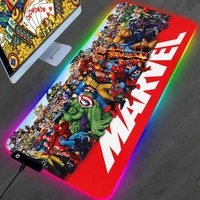 rgb mouse pad anime pc gamer computer keyboard desk mat cartoon marvell table gaming accessories tapis de souris large mausepad