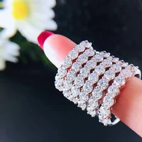 huitan fashion womens ring with shiny cz stone daily wear exquisite girls finger accessories for party simple stylish jewelry