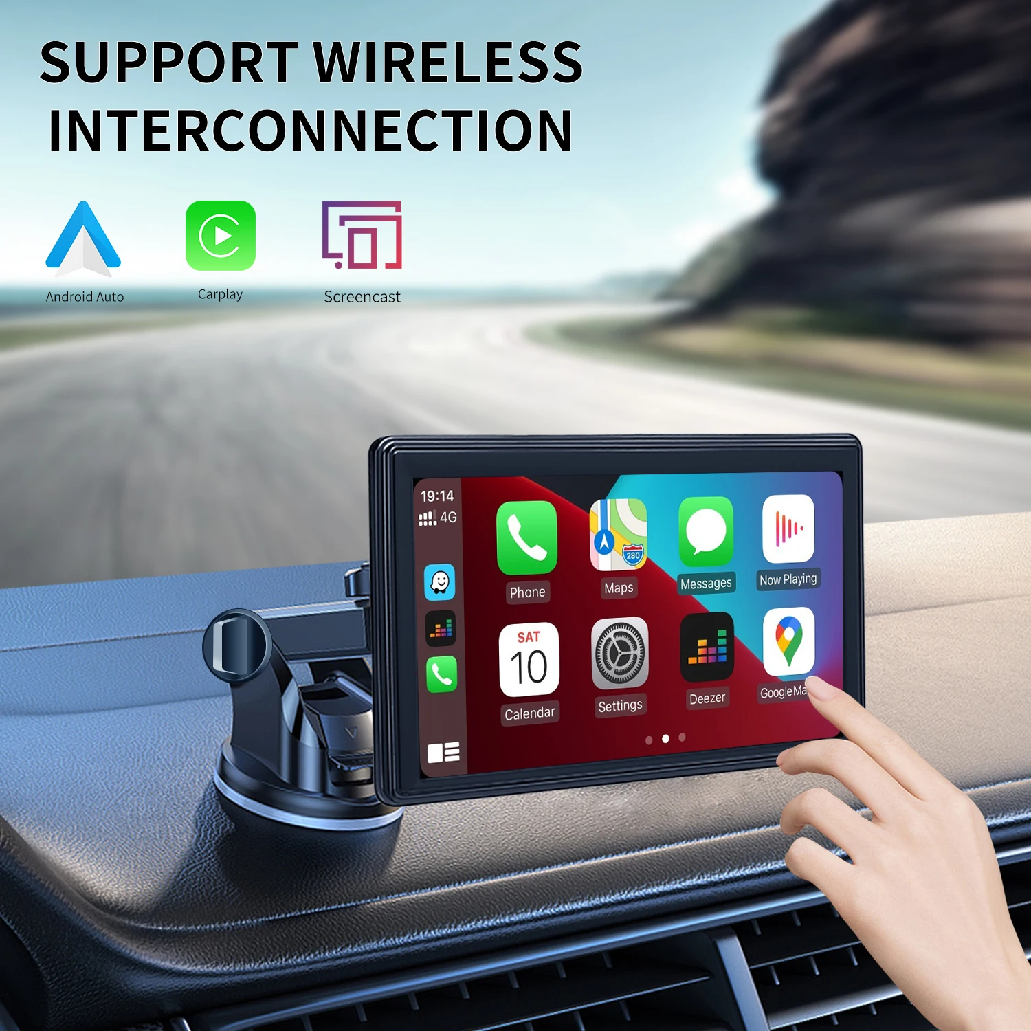 tophatter wireless carplay android auto car stereo portable 7 inch android player radio universal car video players 12din free global shipping