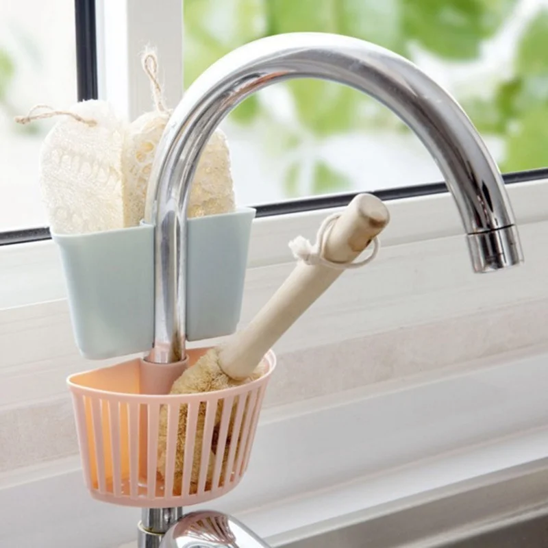 

Faucet Rack Debris Drain Rack Sink Plastic Hanging Basket Racks Shelf Spout Holder Sponge Storage Kitchen Supplies