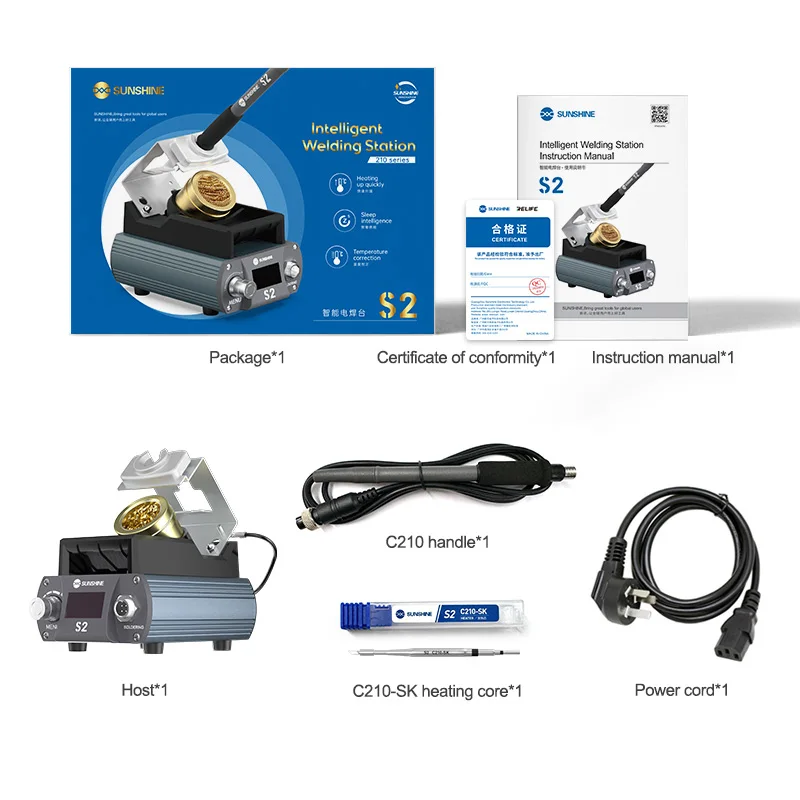 Высокоточная Интеллектуальная паяльная станция SUNSHINE S2 с быстрым нагревом умным