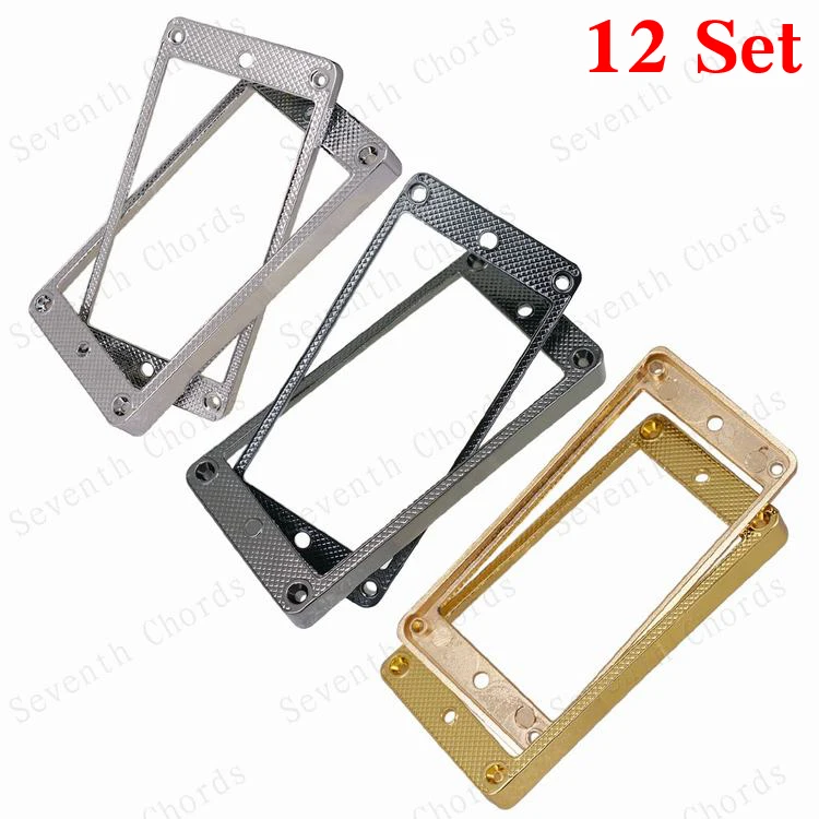 12 Set of 24 Pcs Curved Humbucker Double Coil Pickup Frame Mounting Metal Ring for SG LP Electric Guitar Replacement parts