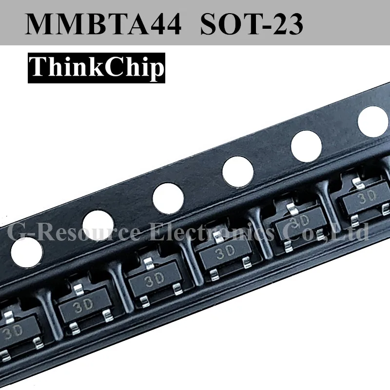 

(100pcs) MMBTA44 SOT-23 NPN silicon high voltage Bipolar Transistor (Marking 3D)