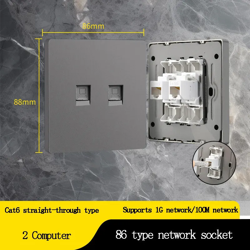 

Панель сетевого кабеля Cat6 типа 86, двойная компьютерная розетка, панель сетевого широкополосного гигабитного сетевого порта категории 7, панель
