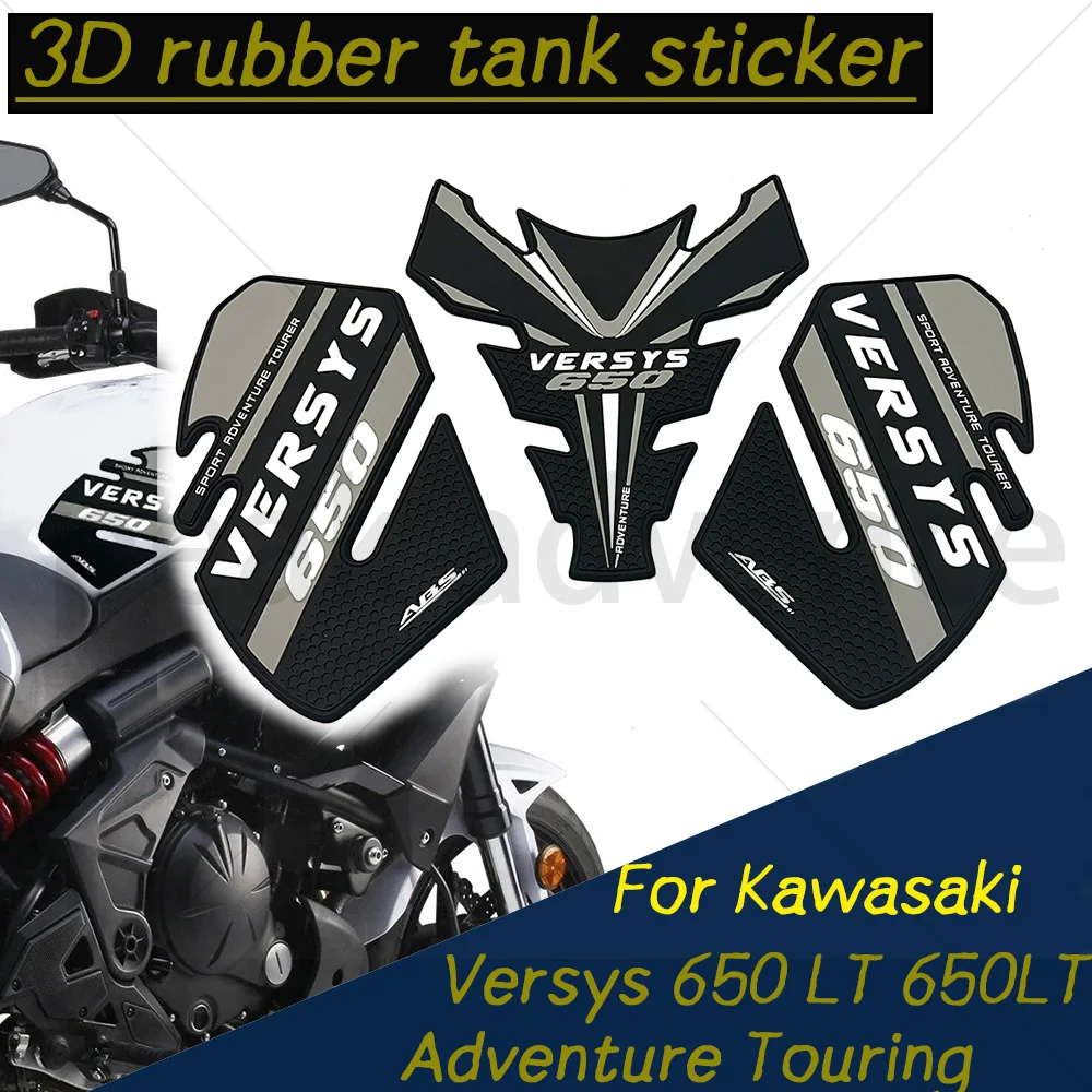 

For Kawasaki Versys 650 LT 650LT Adventure Touring 3D rubber fuel tank protective pad luggage gasoline fuel kit knee protector
