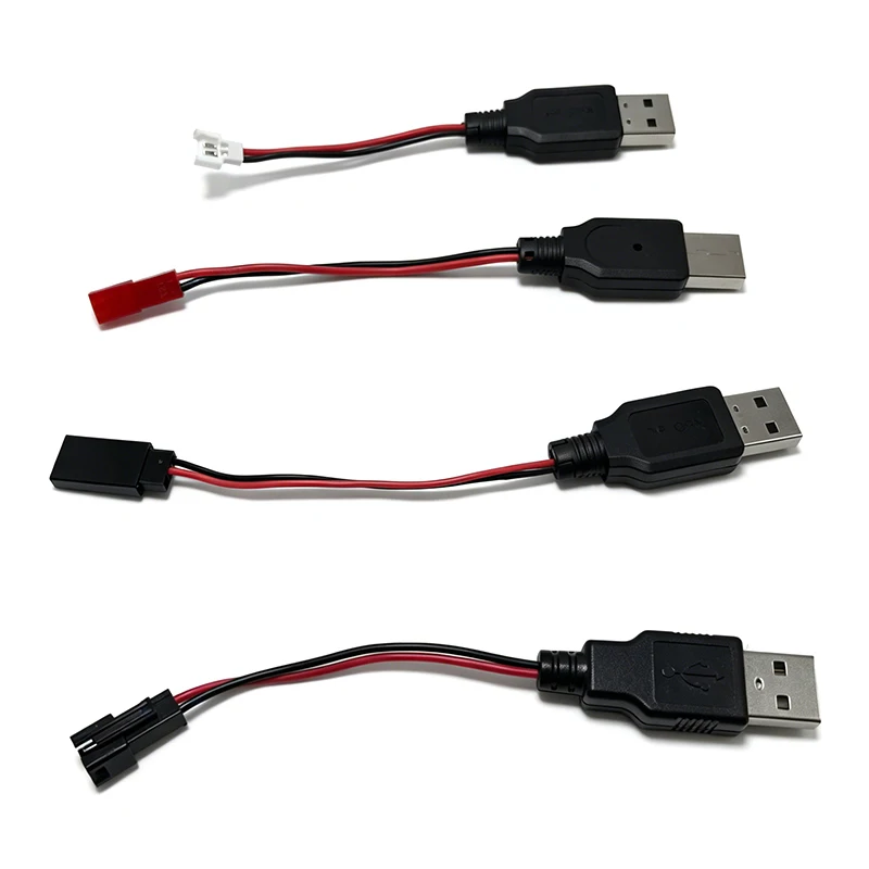 Фото 2 шт. USB-кабель для зарядки литиевых аккумуляторов 3.7V с разъемами JST/SM/Futaba для радиоуправляемых дронов и квадрокоптеров №1