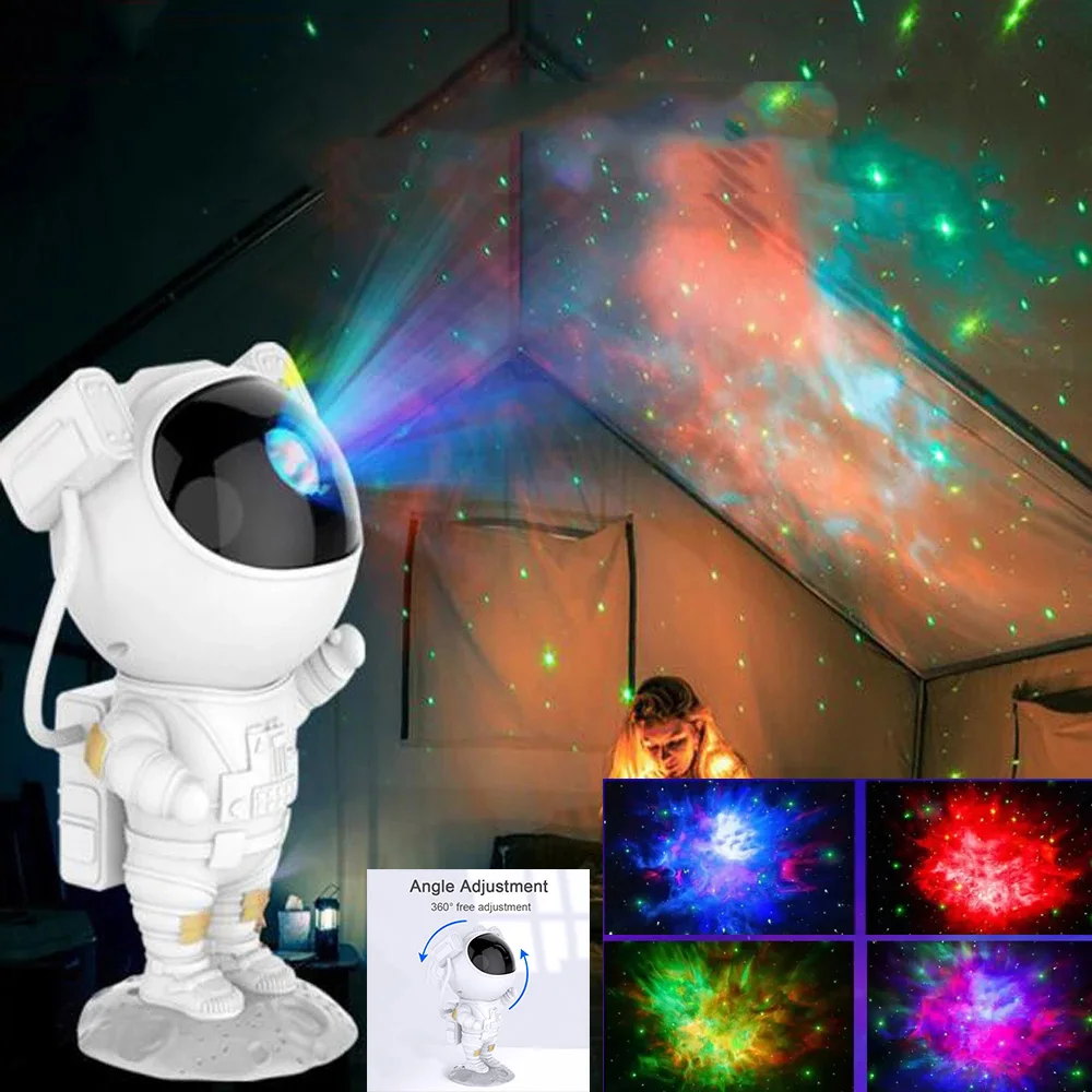 

New Upgraded Galaxy Night Light Astronaut Starry Nebula Moon Ceiling Sky Projector Light with Timer and Remote Bluetooth Speaker