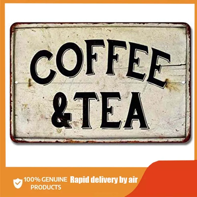 

Coffee & Tea Sign Station Nook Shop Signs Decor Hot Farmhouse Decorations Rustic Time Bar Kitchen Country Chic Accessories
