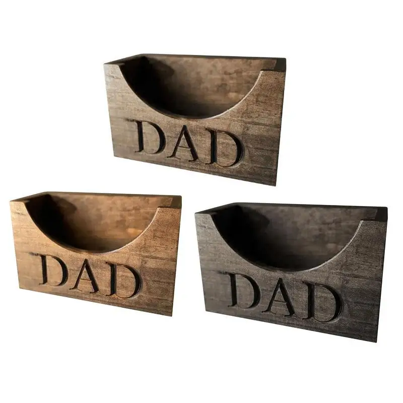 For Baseball Caps Father's Day Wood Craft Hat Storage Box With Dad Carved Father's Day Wood Craft Gift For