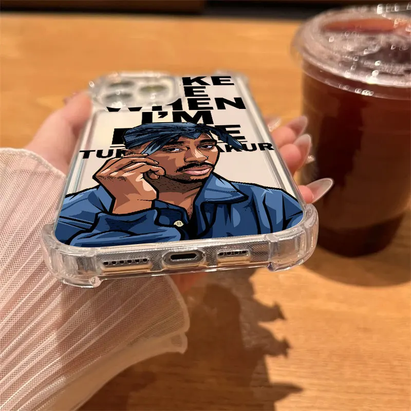 Фото Чехол для телефона Tupac Rapper 2PAC, прозрачный для iPhone 17 16 14 15 11 12 13 Pro Max 16E 15 16 Plus 17 Air SE4 17PM, мягкий противоударный чехол №4