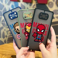 avengers marvel hero for xiaomi mi 11t 11 10 ultra pro lite note10 poco x3 f3 gt nfc m3 frosted translucent phone case cover