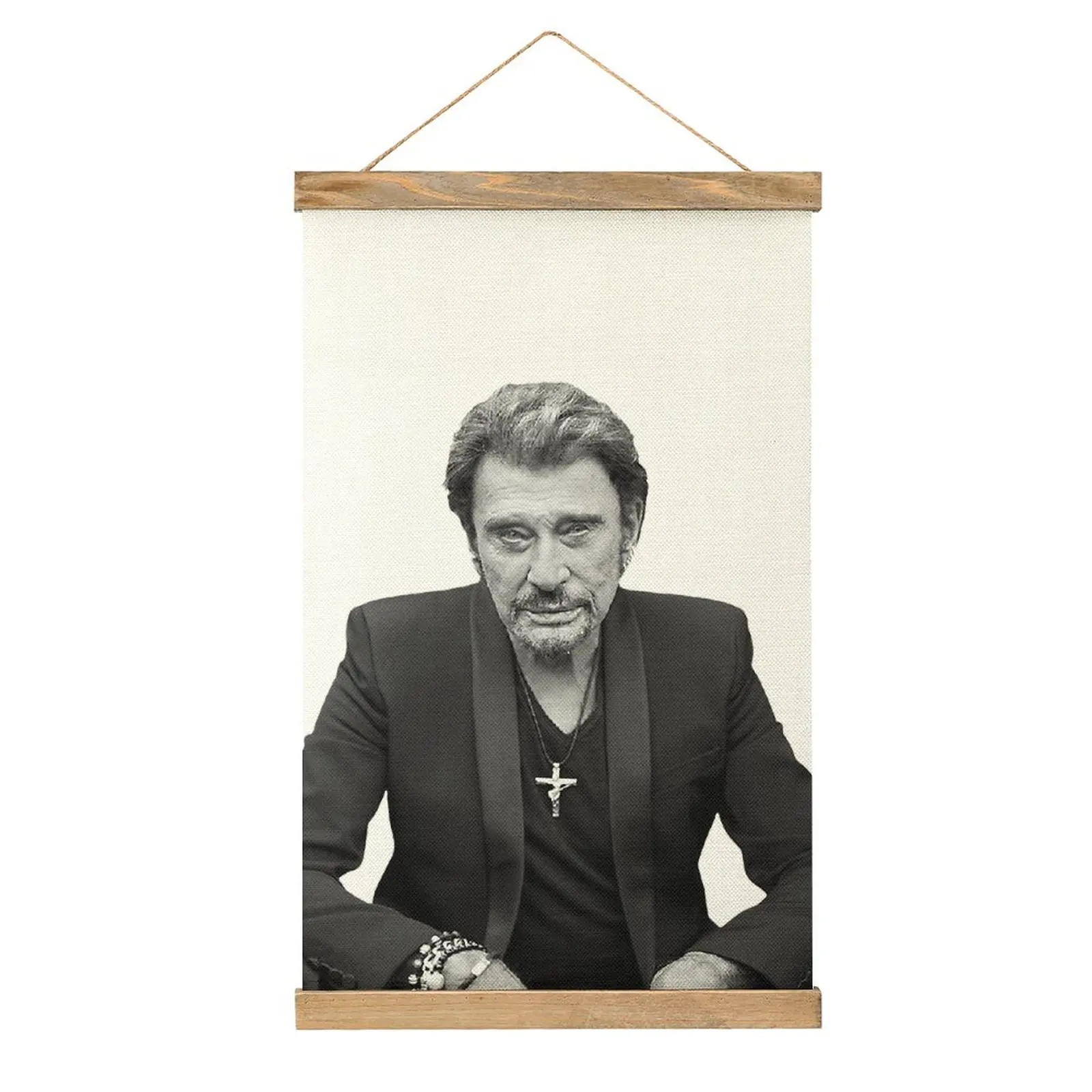 

Casual Graphic Johnny And Hallyday Sticker Canvas Hanging Picture Wall Decoration Sarcastic Hotel Painting Style Decorate