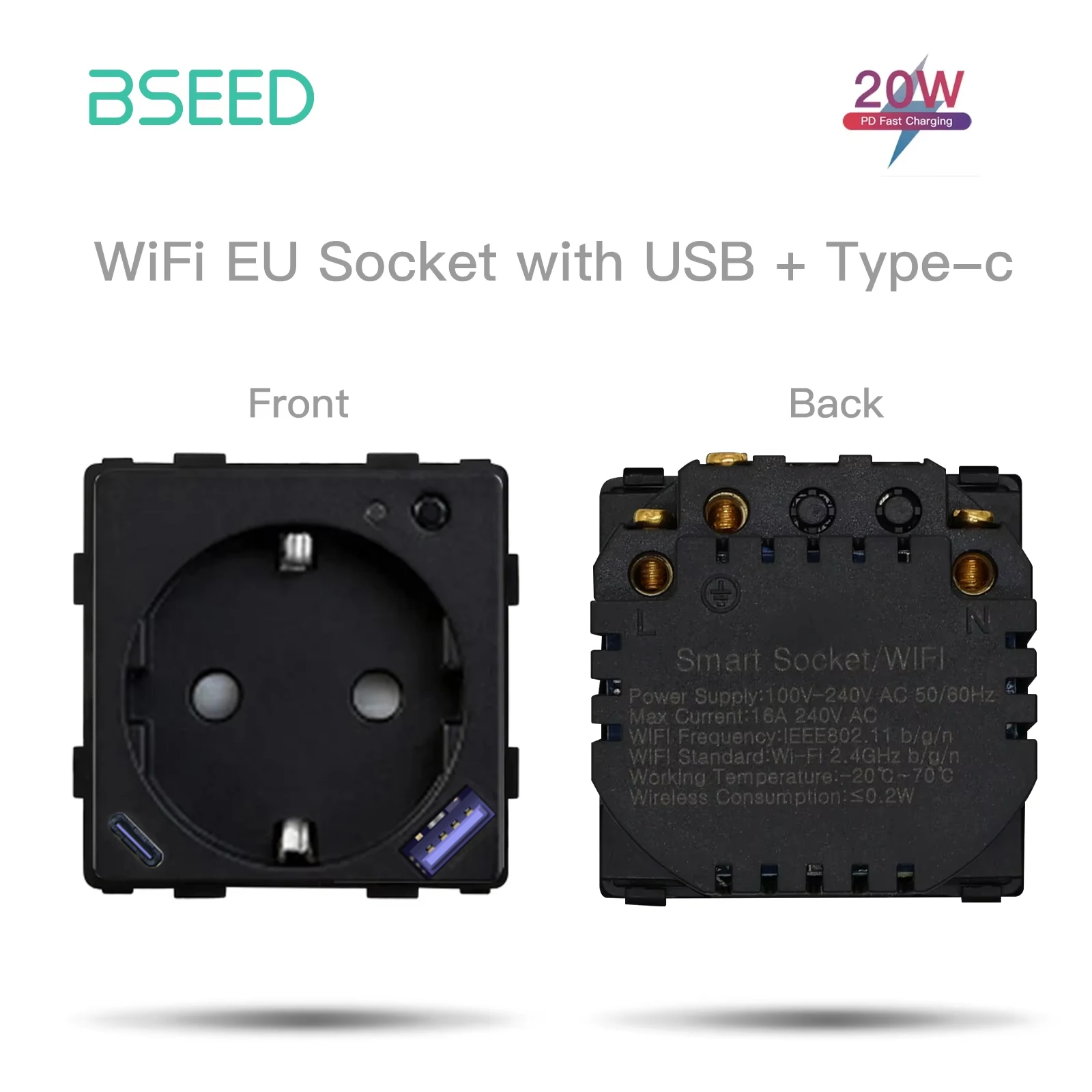 

Электрические розетки BSEED Wi-Fi с USB Type-C