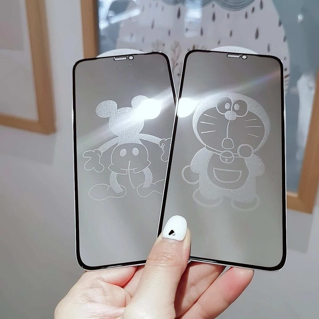 Multiple Patterns Available Invisible Anime Anti Glare Tempered Glass Screen Protector For iPhone X XR XS 11 12 Mini 13 Pro Max