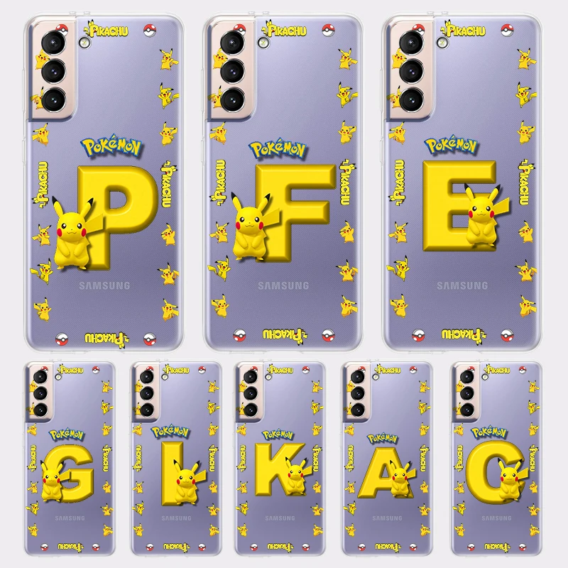 

Pikachu Subtitles Cute for Samsung Galaxy S22 S21 S20 Ultra Plus Pro S10 S9 S8 S7 4G 5G Soft TPU Transparent Phone Case Fundas