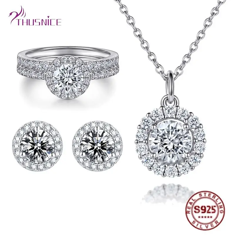 

Luxury Women's Wedding Jewelry Sets 925 Sterling Silver Jewelry Set For Women Bride Wedding Party Silver 925 Accessories Gift
