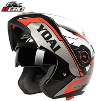 yoai motorcycle helmet motocross full face waterproof helmets double lens anti fog visor detachable lining modular flip helmet