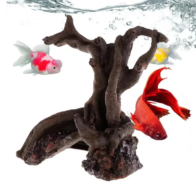 

Resin Aquarium Decor Realistic Natural Texture Safe Aquarium Decoration Harmless Practical Anti Fade Fish Tank Decoration Resin