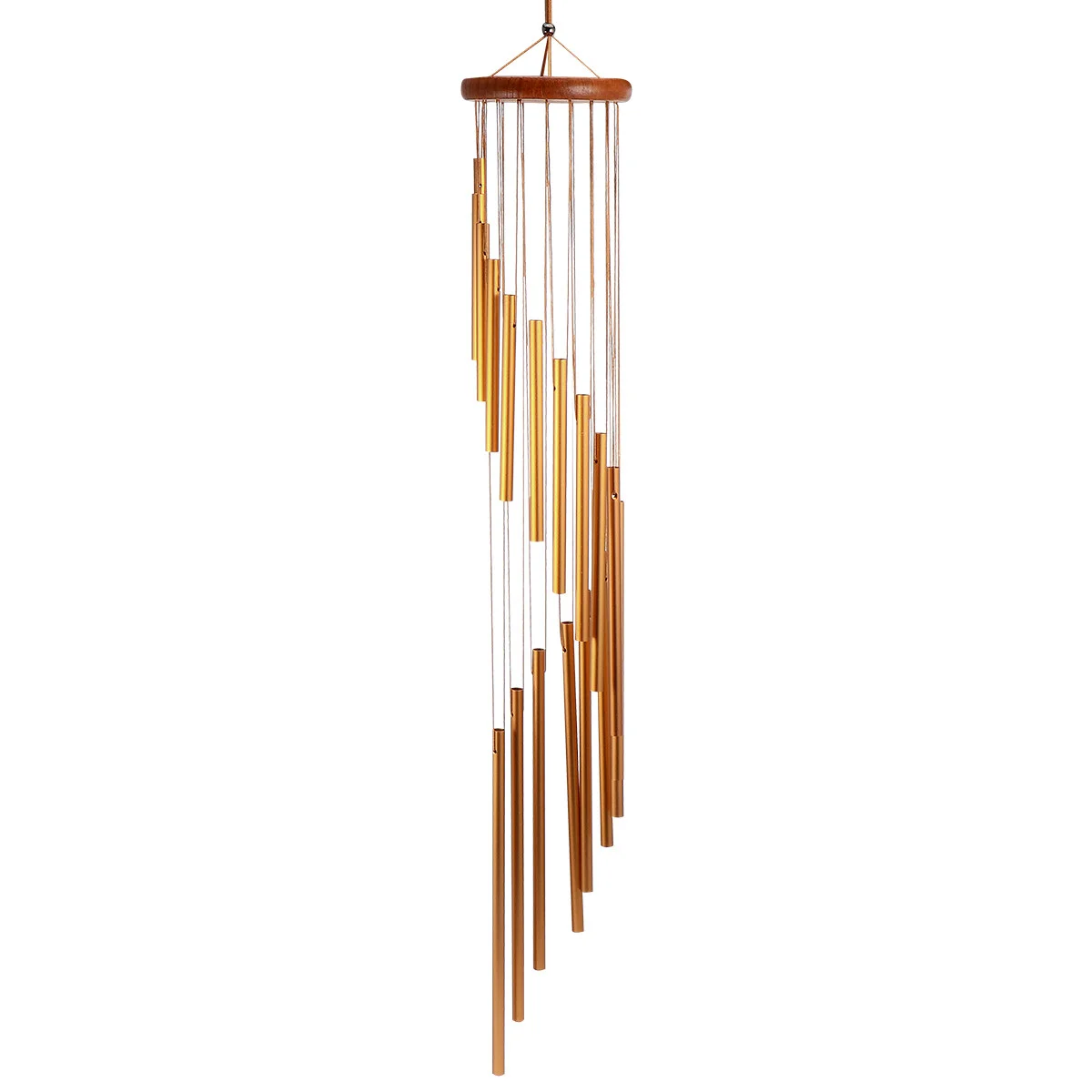 

Wind Chime Chimes Pendant Retro Wall Clock Metal Tube Decorative Alloy Wood 18-tube Rotating Bell