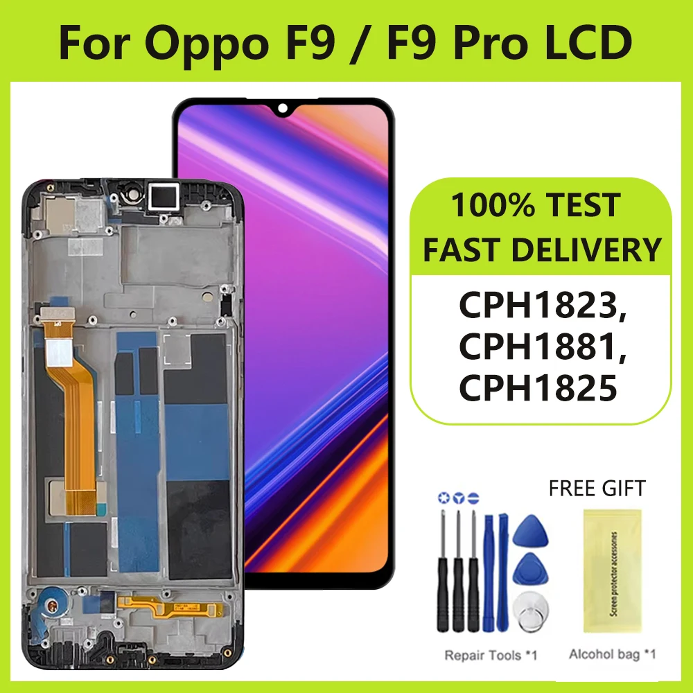 Оригинальный дисплей для OPPO F9 сенсорный ЖК-экран с рамкой в сборе Pro CPH1823 CPH1881 CPH1825